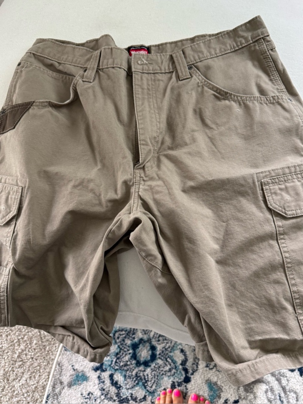 Wrangler Tan Cargo Shorts with Utility Pockets